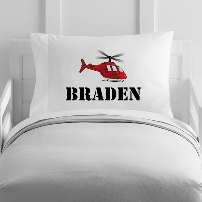 4 Wooden Shoes Personalized Helicopter Toddler Pillow Case Wayfair