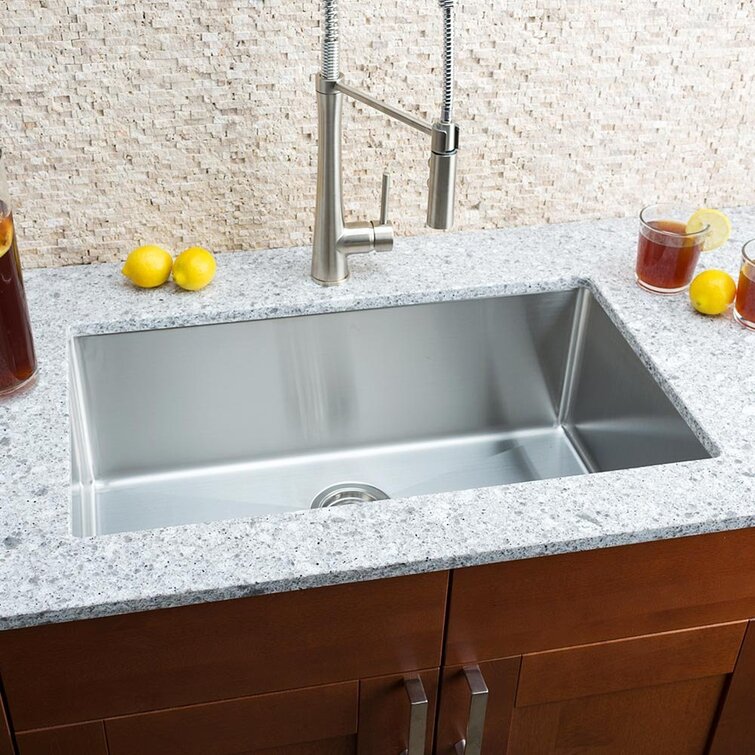 Details about   30" x 18" x 9" Under Mount Handmade Single Bowl Basin Stainless Kitchen Sink 