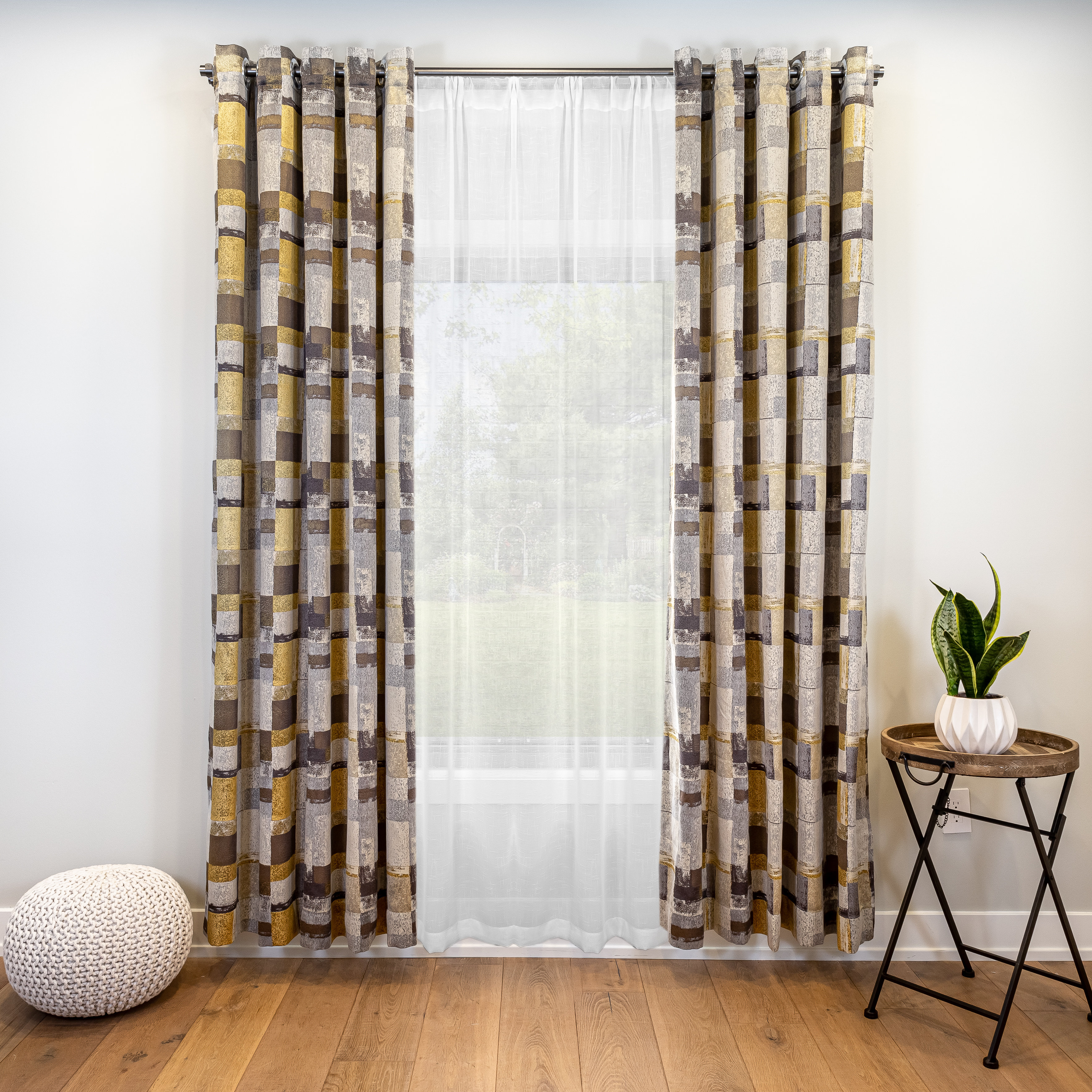 Ebern Designs Cem Extra Wide Patchwook Blackout Thermal Grommet Panel Pair Wayfair