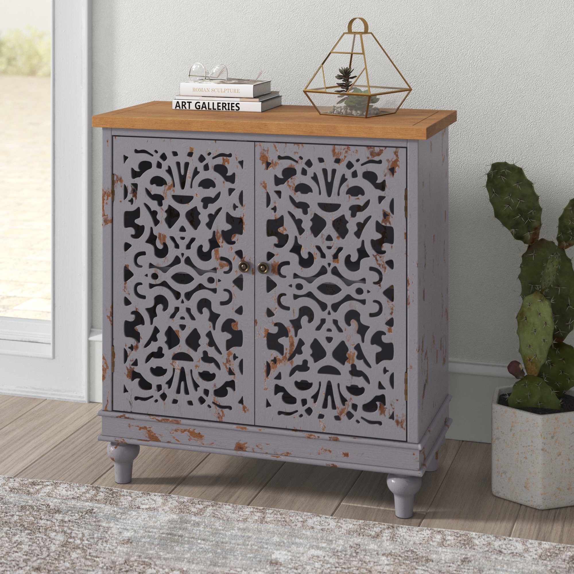 Mistana™ Ewalt 34.25'' Tall 2 - Door Accent Cabinet & Reviews | Wayfair