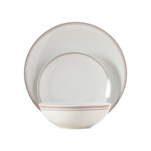 Wayfair Basics 12 Piece Striped Porcelain Dinnerware Set, Service for 4