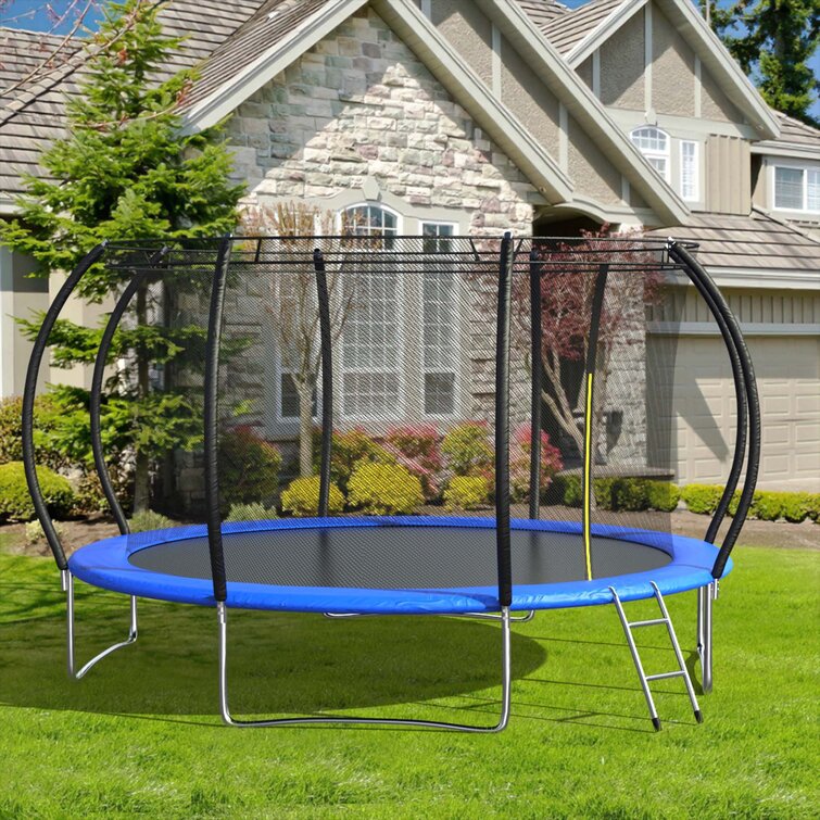 Heavy Duty Outdoor Kids/Adults Trampoline Access with Safety Padding Ladder 14FT 