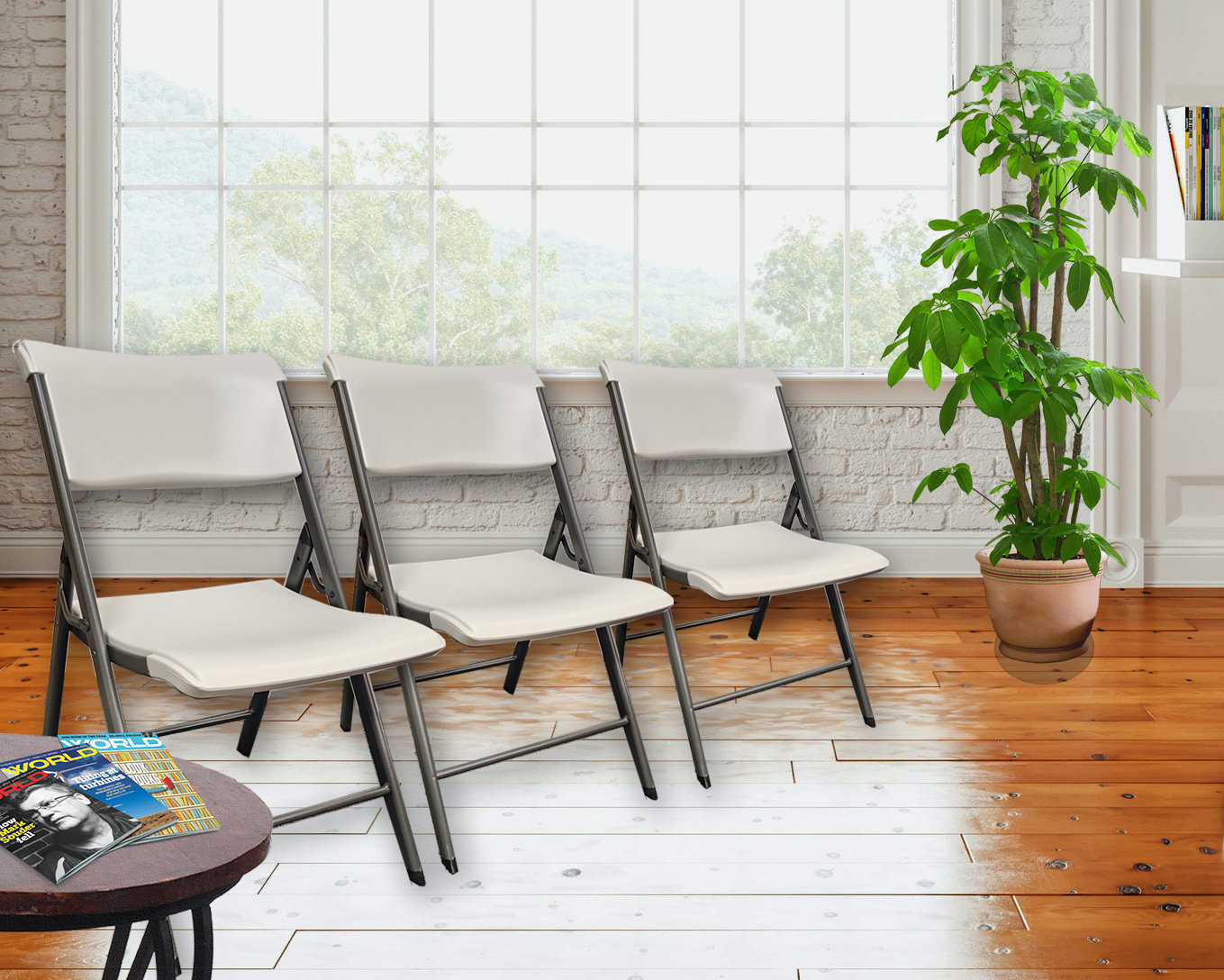 Lifetime Plastic/Resin Office Folding Chairs Set of 4 Wayfair