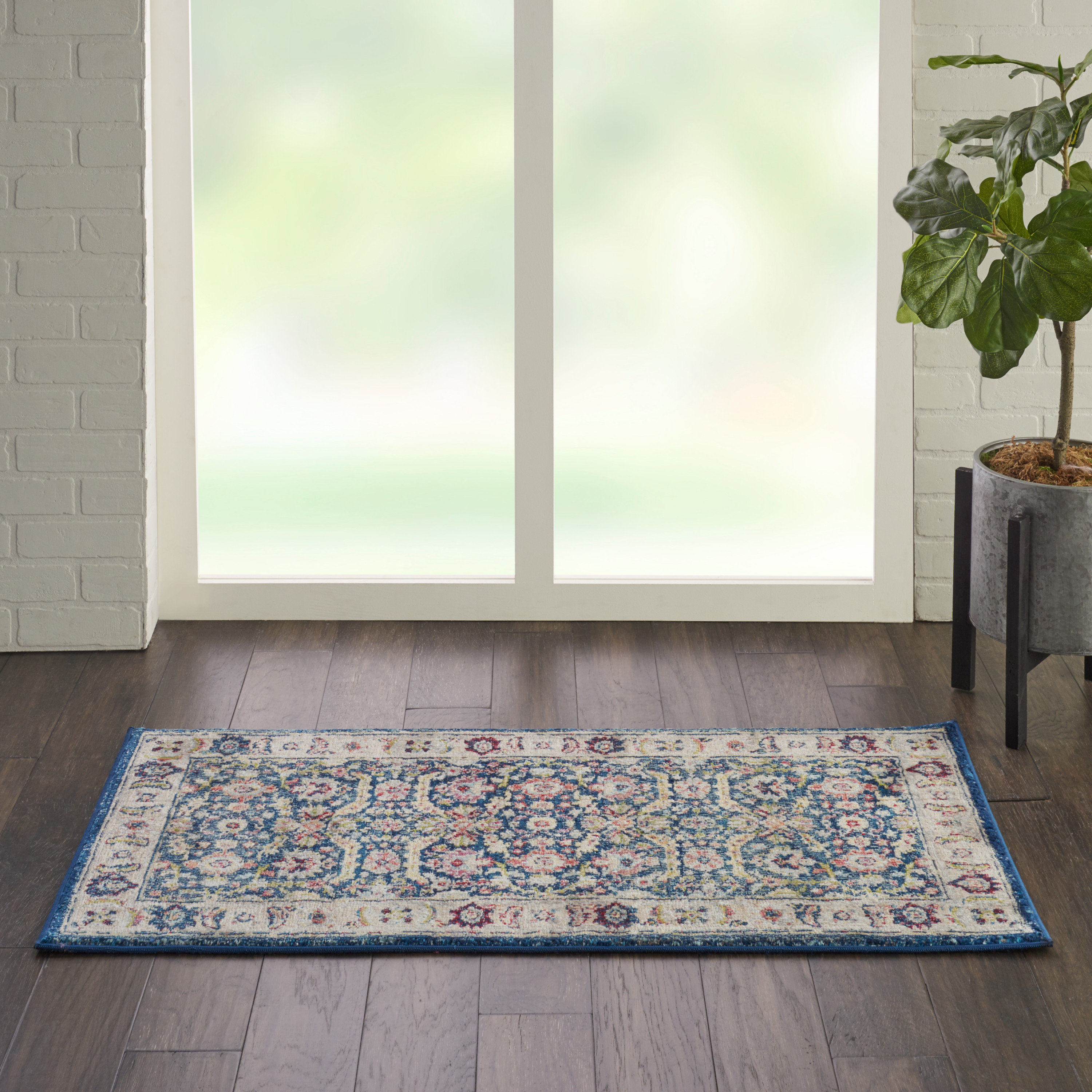 Bungalow Rose Lowndes Oriental Blue Ivory Rug & Reviews Wayfair