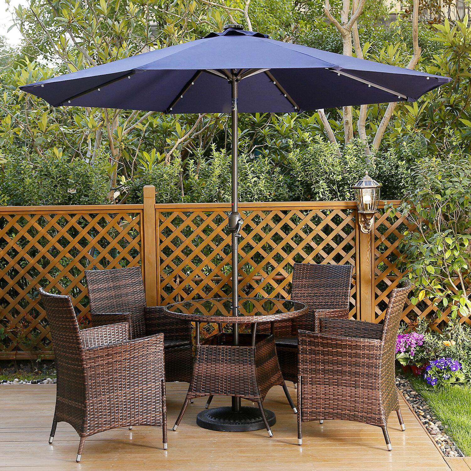 Blue Lighted Patio Umbrellas You Ll Love In 2020 Wayfair