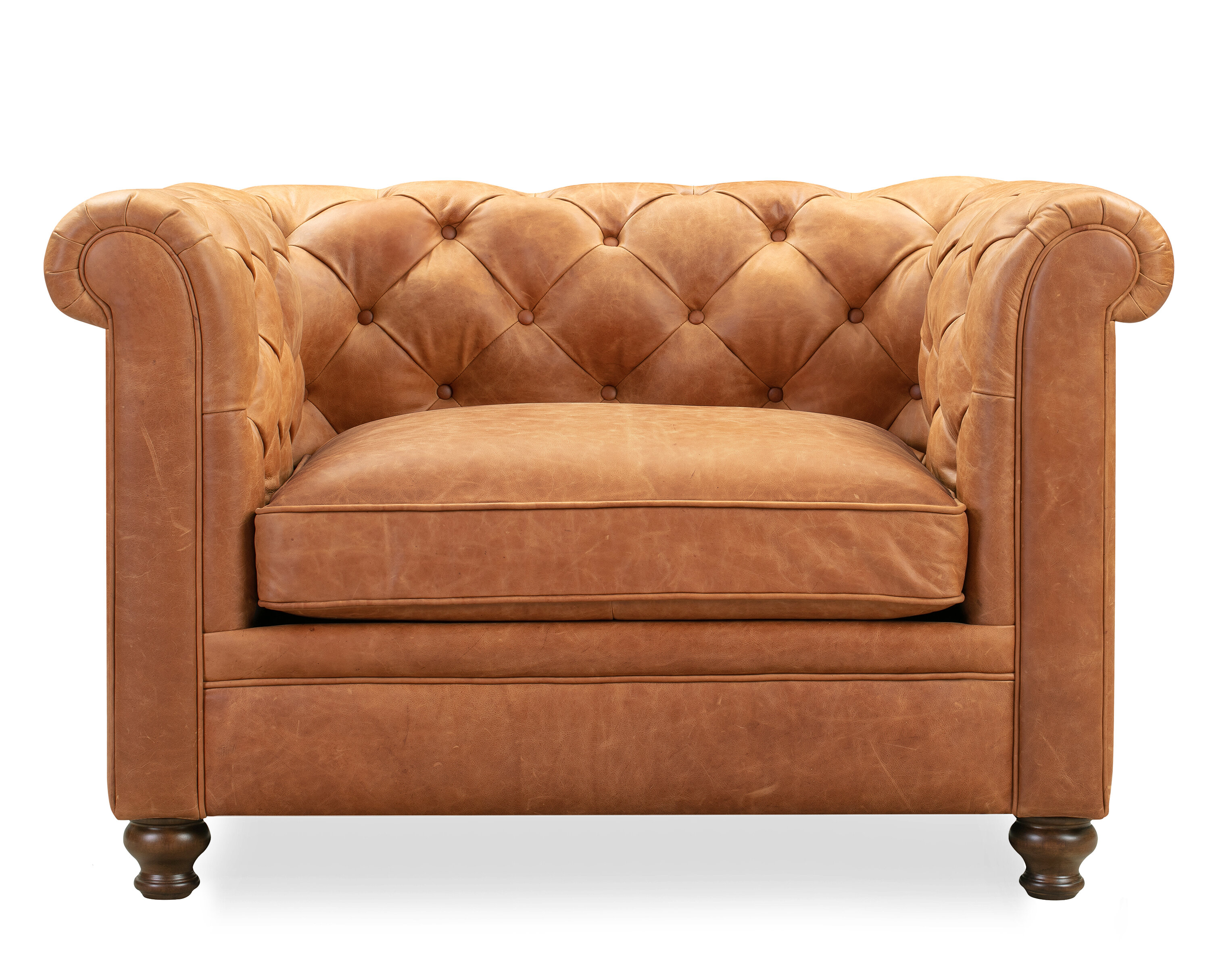 orange chesterfield chair