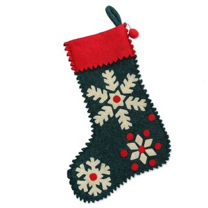 Snowflake Motif Holiday Stocking