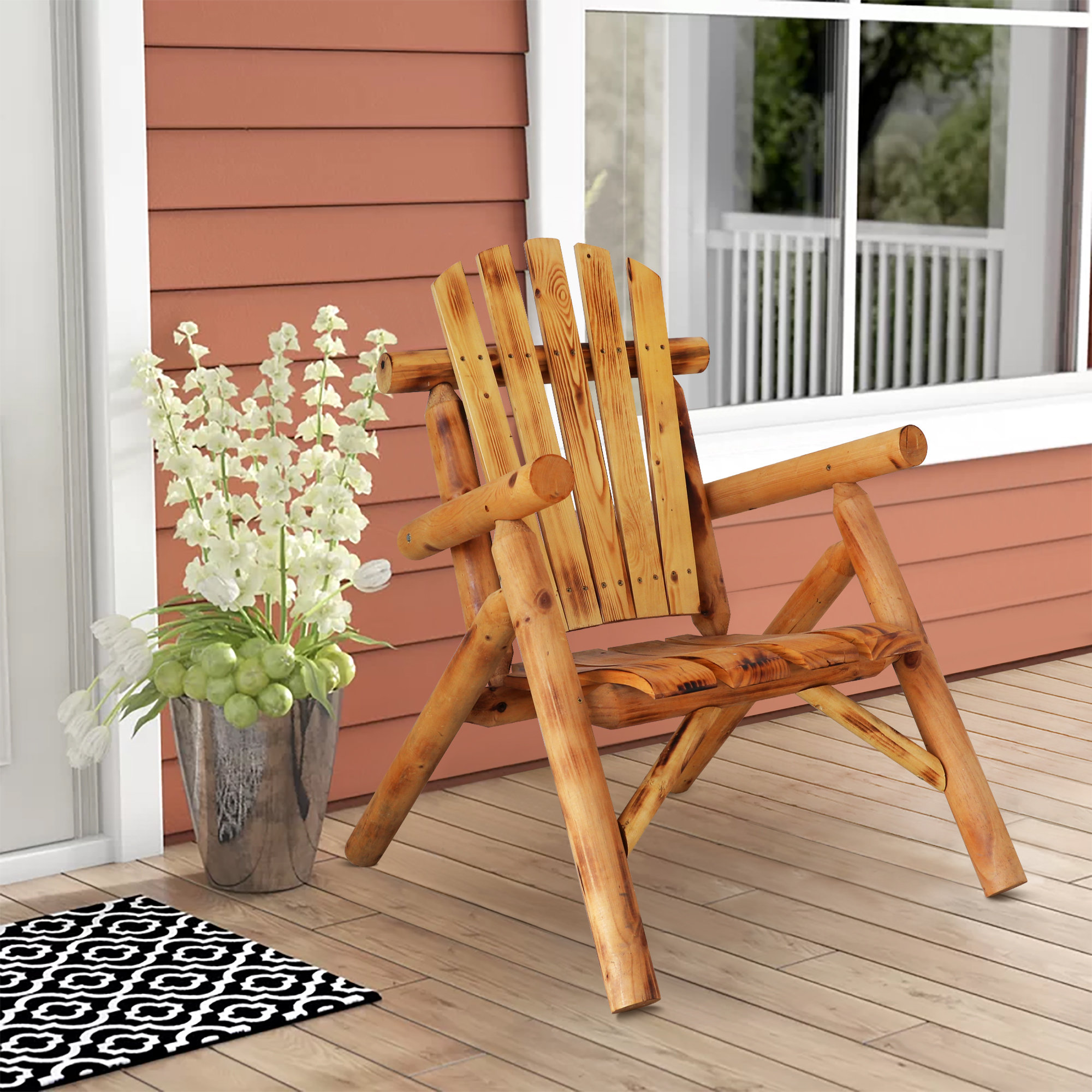 Zyaire Solid Wood Adirondack Chair Zyaire Solid Wood Adirondack Chair