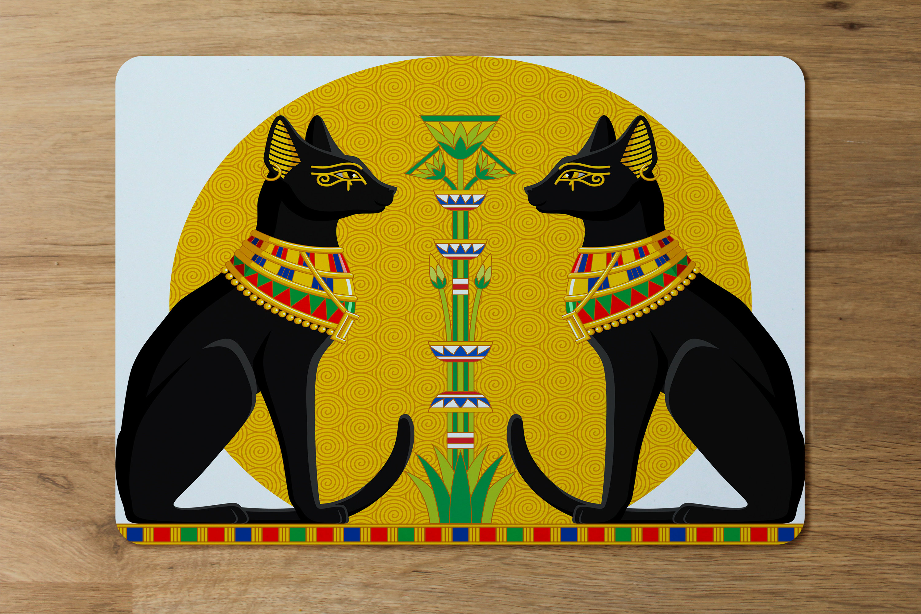 Bloomsbury Market Andreanne Egyptian Cats With Papyrus 4 Piece Placemat Set Wayfair