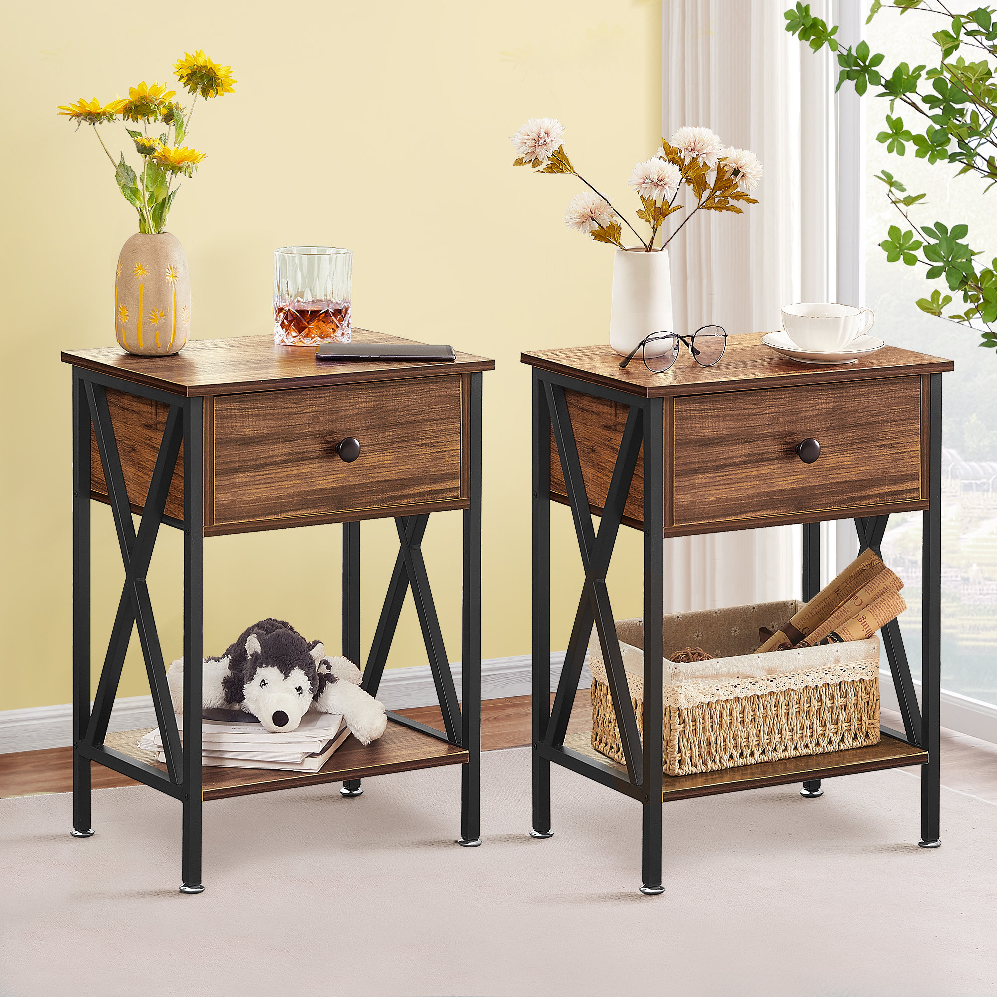 2 piece nightstand set