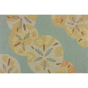 Coeymans Sand Dollars by the Sea Blue/Gold Indoor/Outdoor Area Rug