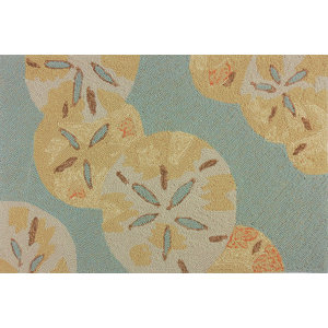 Coeymans Sand Dollars by the Sea Blue/Gold Indoor/Outdoor Area Rug