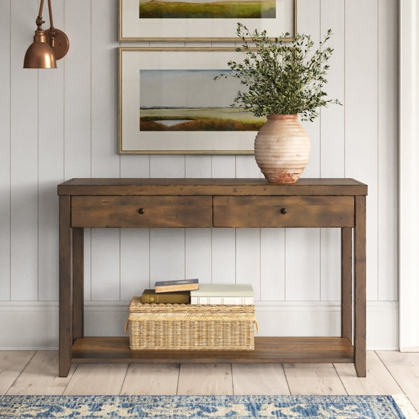 light wood console table