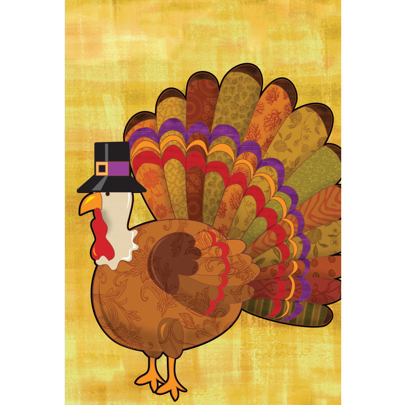 The Cranford Group Thanksgiving Colorful Turkey Garden Flag Wayfair