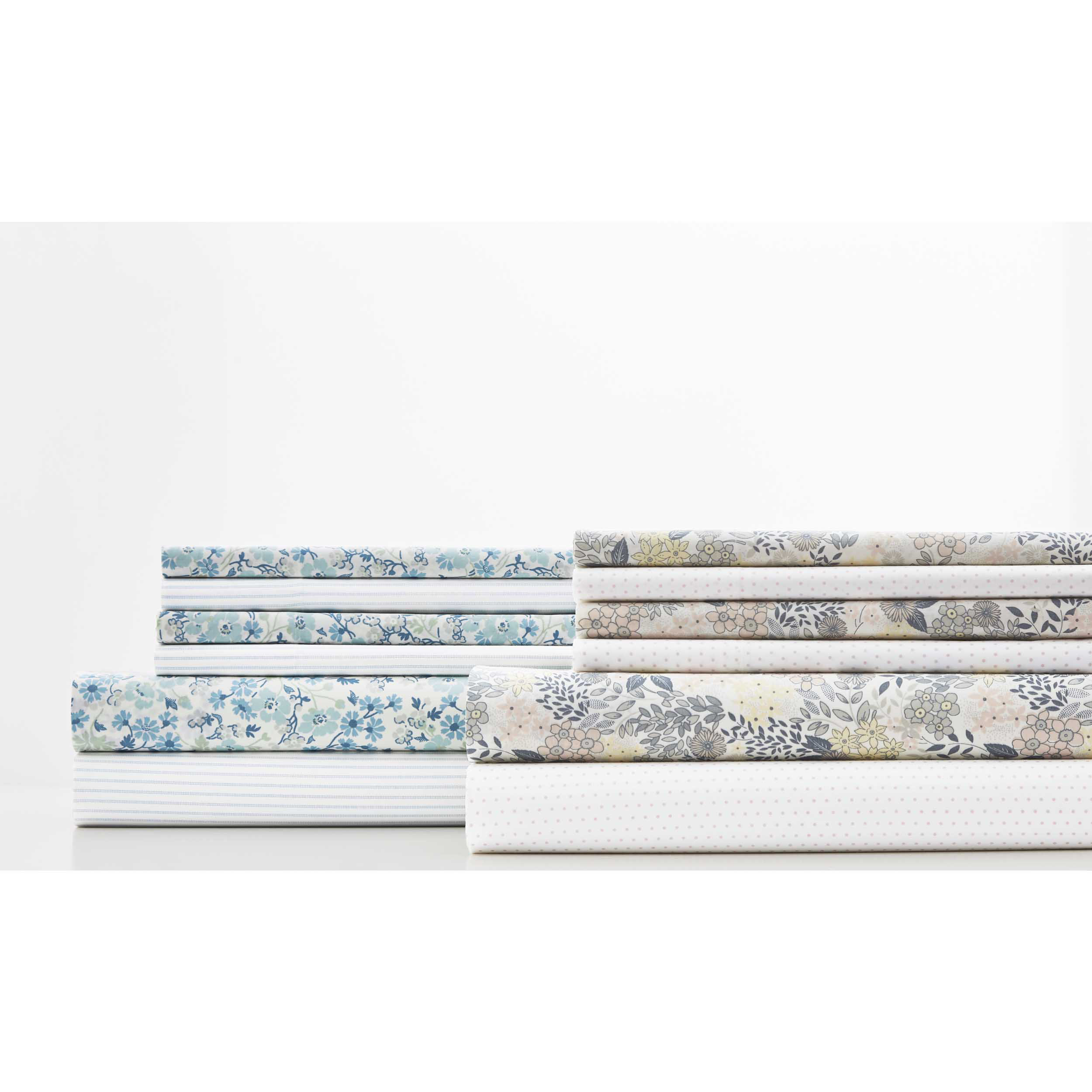 Laura Ashley Jaynie Blue Floral 100 Cotton Percale Sheet Set with