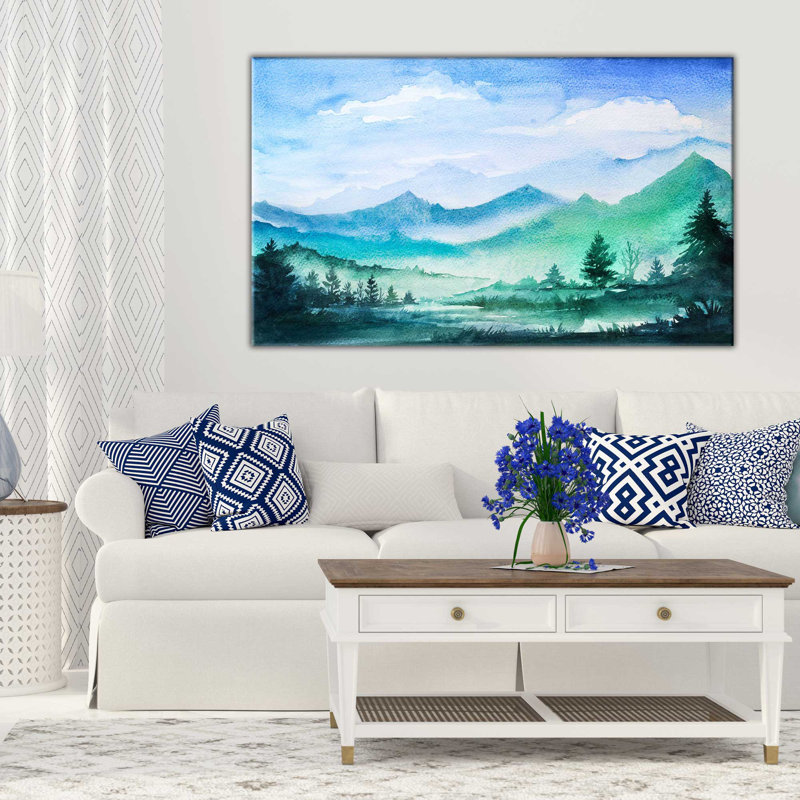 Millwood Pines Painted Rocky Mountains Acrylic Painting Print On