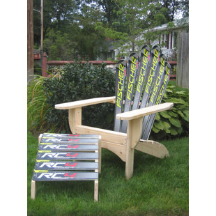 Snow Solid Wood Adirondack Chair with Ottoman