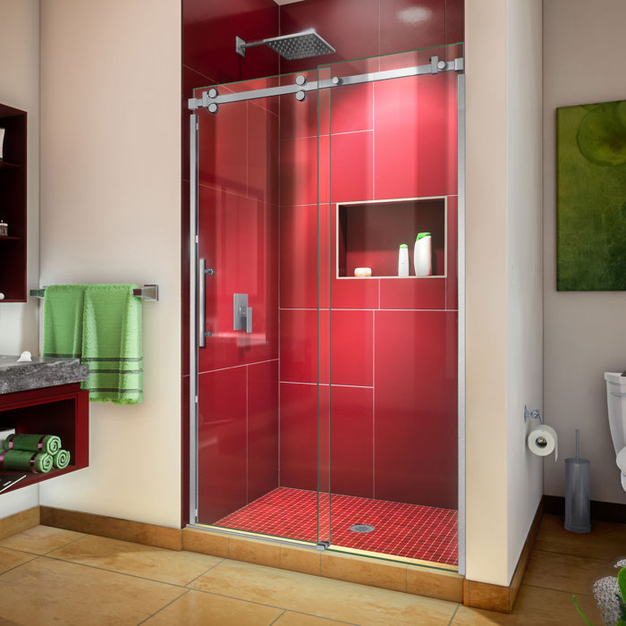 Enigma Sky 48 X 76 Sliding Frameless Shower Door With Clear Max Technology