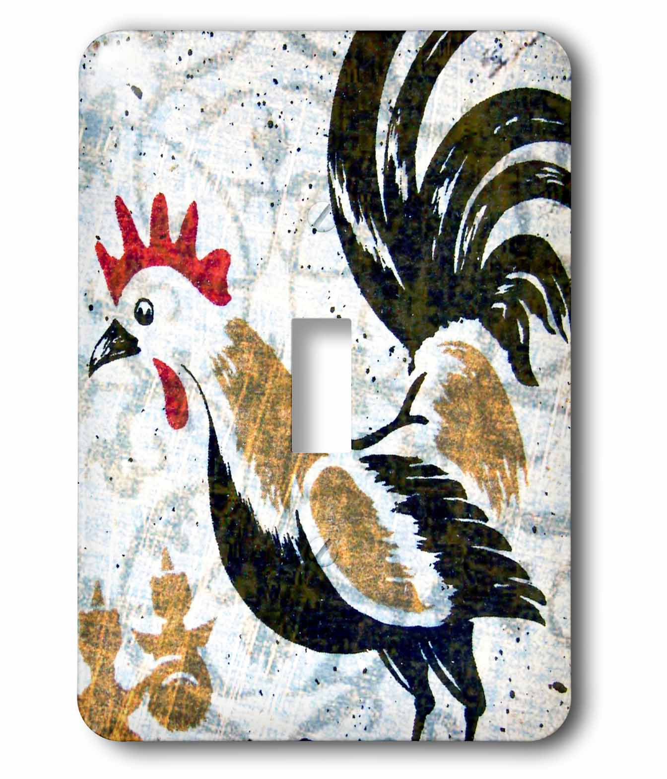 3drose Switch Vintage Rooster Digital Art By Angelandspot 1 Gang Toggle Light Switch Wall Plate Wayfair