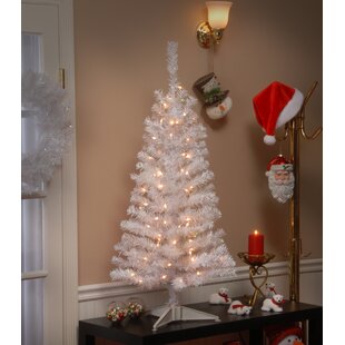 6FT White Christmas Brush Garland White Tinsel Home Decor Pre Lit Twinkle Lights 
