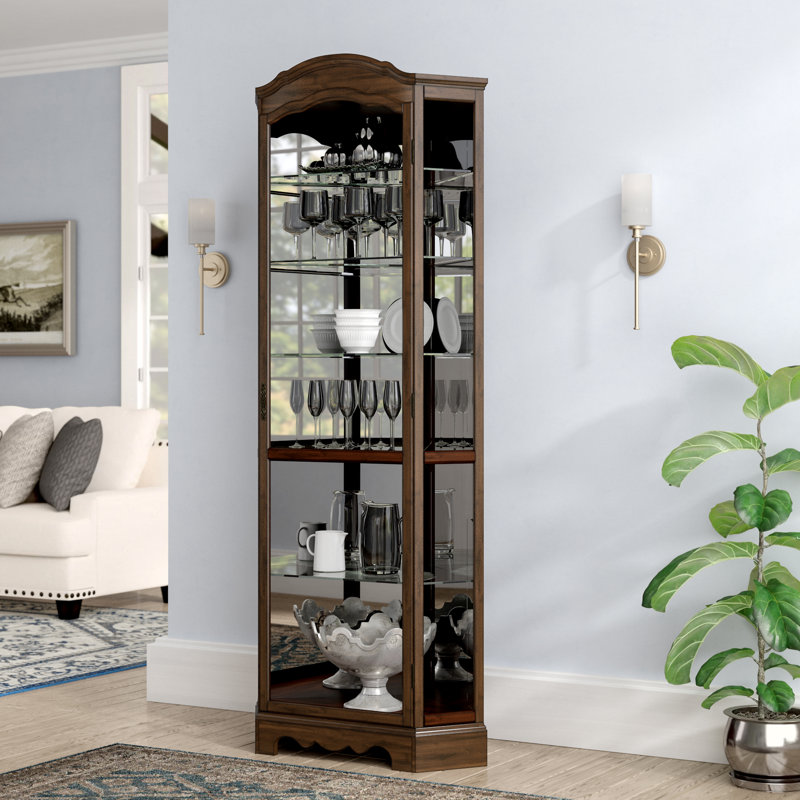 Darby Home Co Ferron Lighted Corner Curio Cabinet Reviews Wayfair