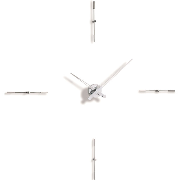 Black Wood and Silver Chrome Design Ultra Modern Wall or Mantel Clock with Moving Pendulum