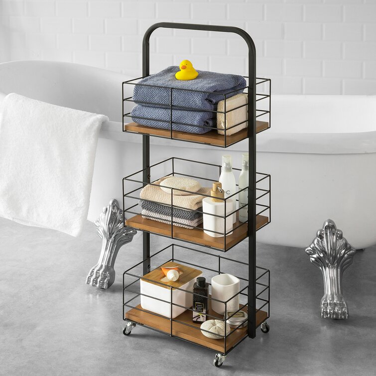 17 Stories Halsted 38cm W X 97cm H X 26cm D Free Standing Bathroom Shelves Reviews Wayfair Co Uk