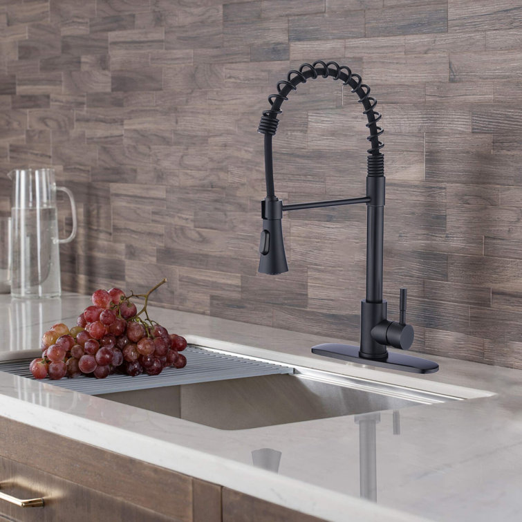 Spring Single Handle Kitchen Faucet with Optional Soap Dispenser