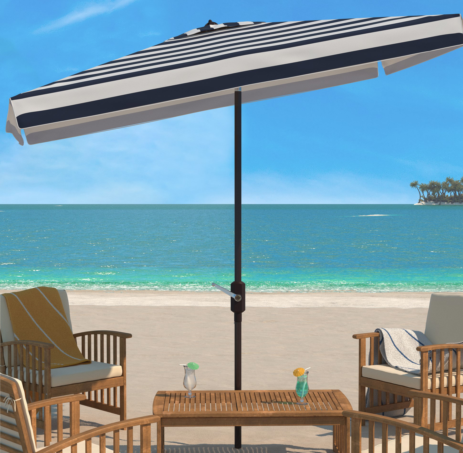 Breakwater Bay Trainor 118 1 Square Beach Umbrella Wayfair