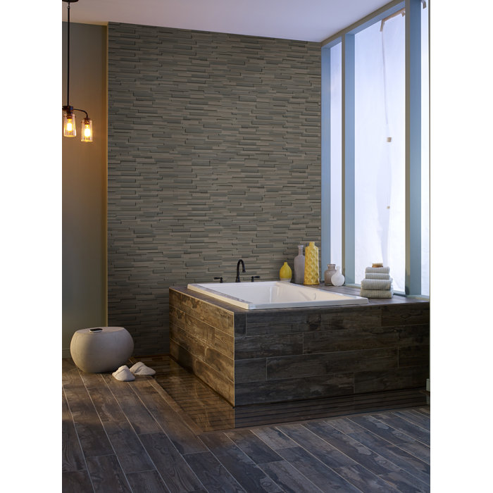 Brown Wave 6 X 18 Sandstone Wall Tile In Brown Wave 6 X 18 Sandstone Wall Tile In