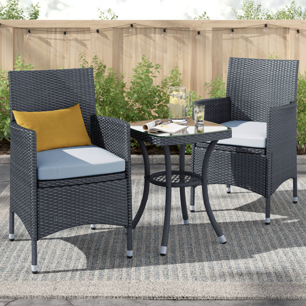 Outdoor bistro set with umbrella hole clearance