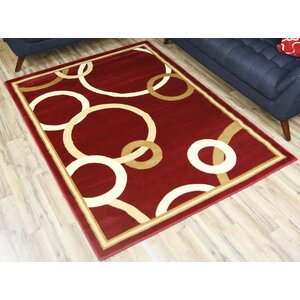 Passion Red/Gold Area Rug