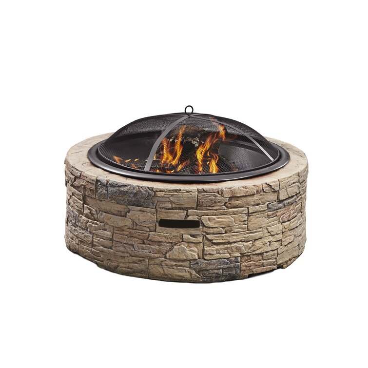 Arlmont & Co. Koch Stone Wood Burning Fire Pit & Reviews | Wayfair