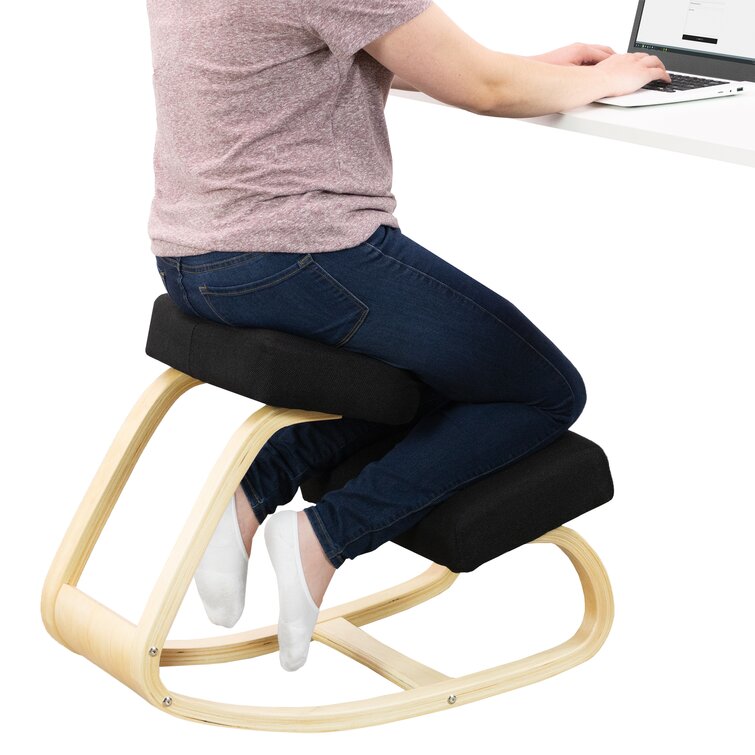 Ergonomic Kneeling Chair Stool Rocking Wooden Kneeling Computer Posture Chair 