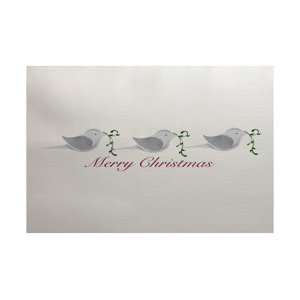 Merry Christmas Gray Indoor/Outdoor Area Rug