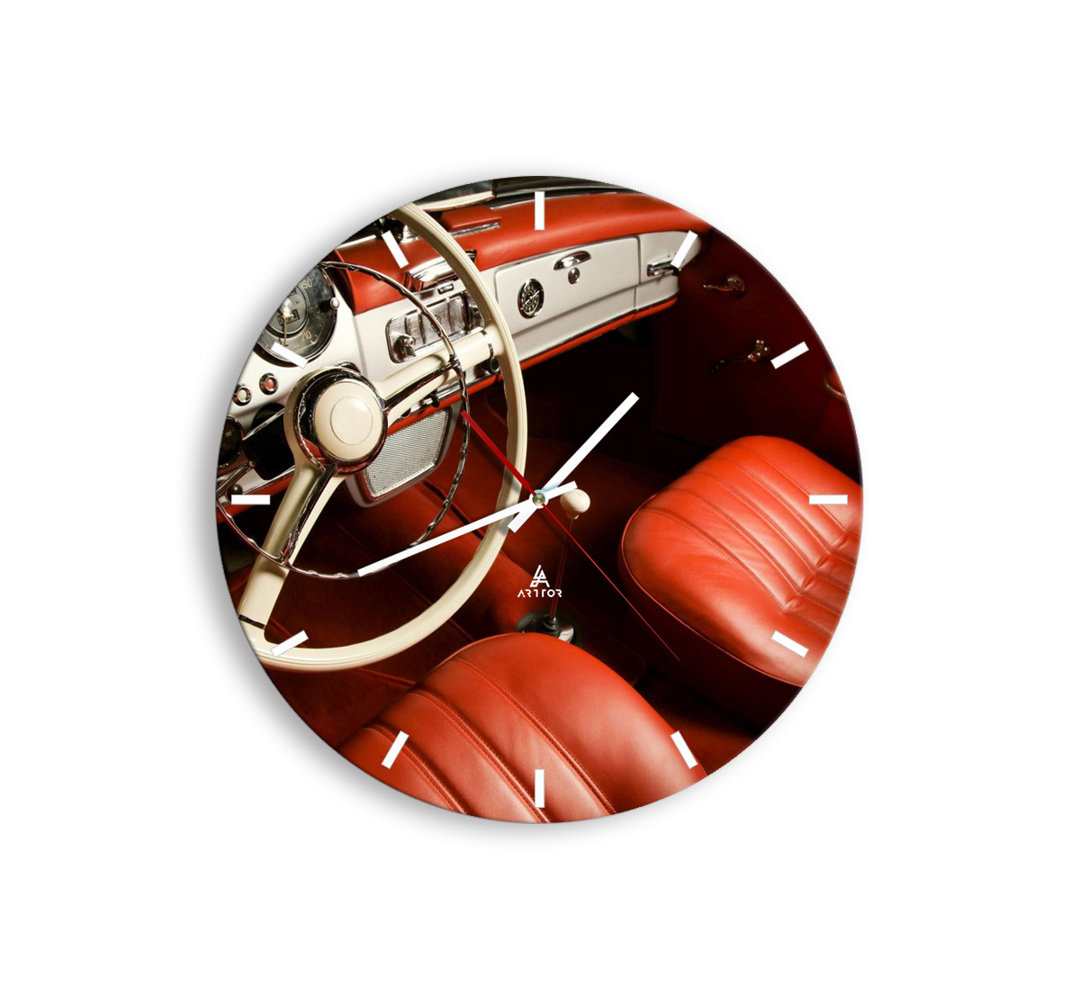 Brayden Studio Analoge Wanduhr Zofia Geräuschlos Größe: 40 cm H x 40 cm B x 0,4 cm T