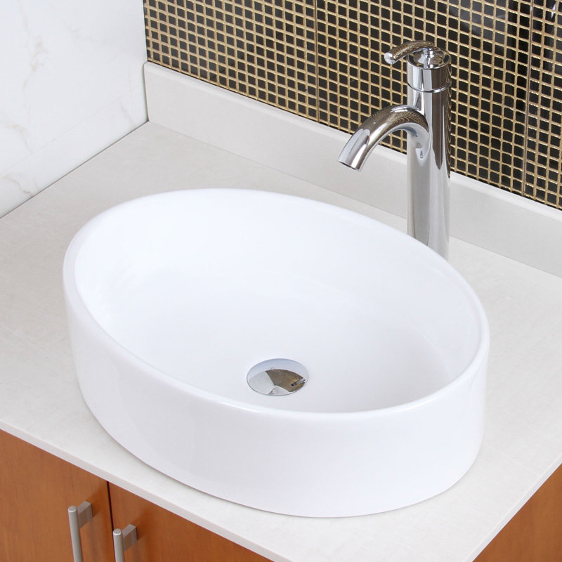 Bathroom Sinks Oval elite ceramic elliptical oval vessel bathroom sink & reviews | wayfair Bathroom Sinks Oval elite ceramic elliptical oval vessel bathroom sink & reviews | wayfair
