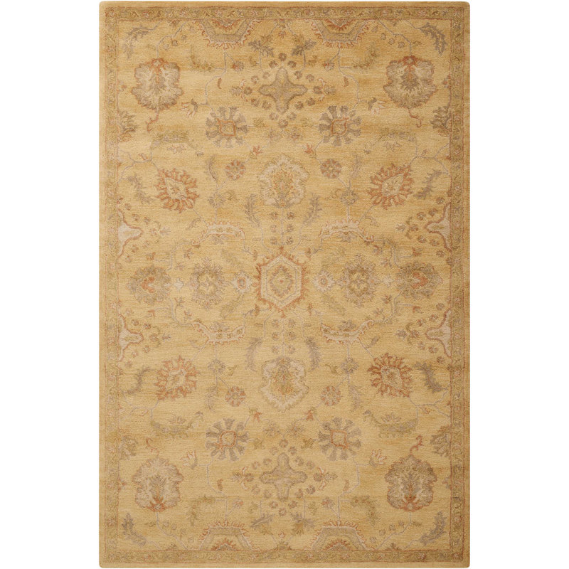 Darby Home Co Fullmer Hand Tufted Wool Light Gold Pale Blue Saffron Area Rug Wayfair