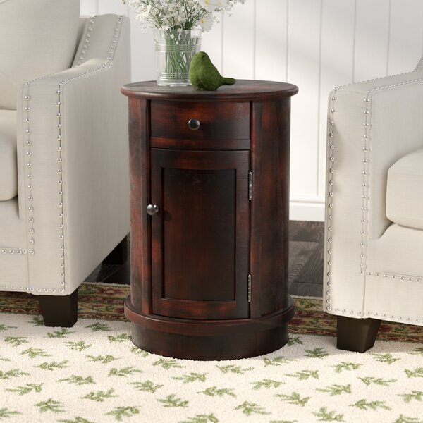 Legault 26'' Tall Drum End Table with Storage
