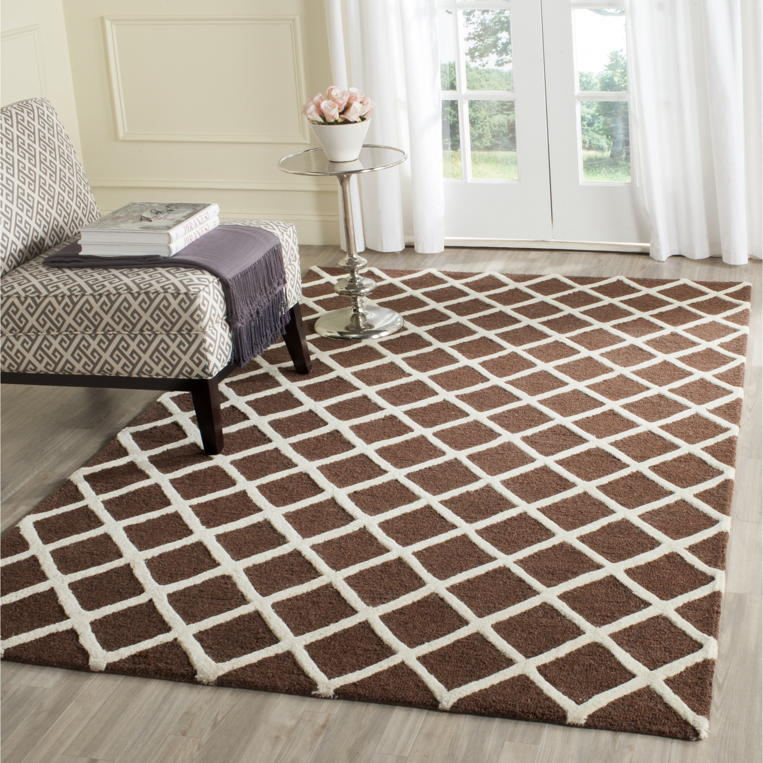 Ebern Designs Sanyla Hand-Tufted Wool Dark Brown Area Rug & Reviews ...