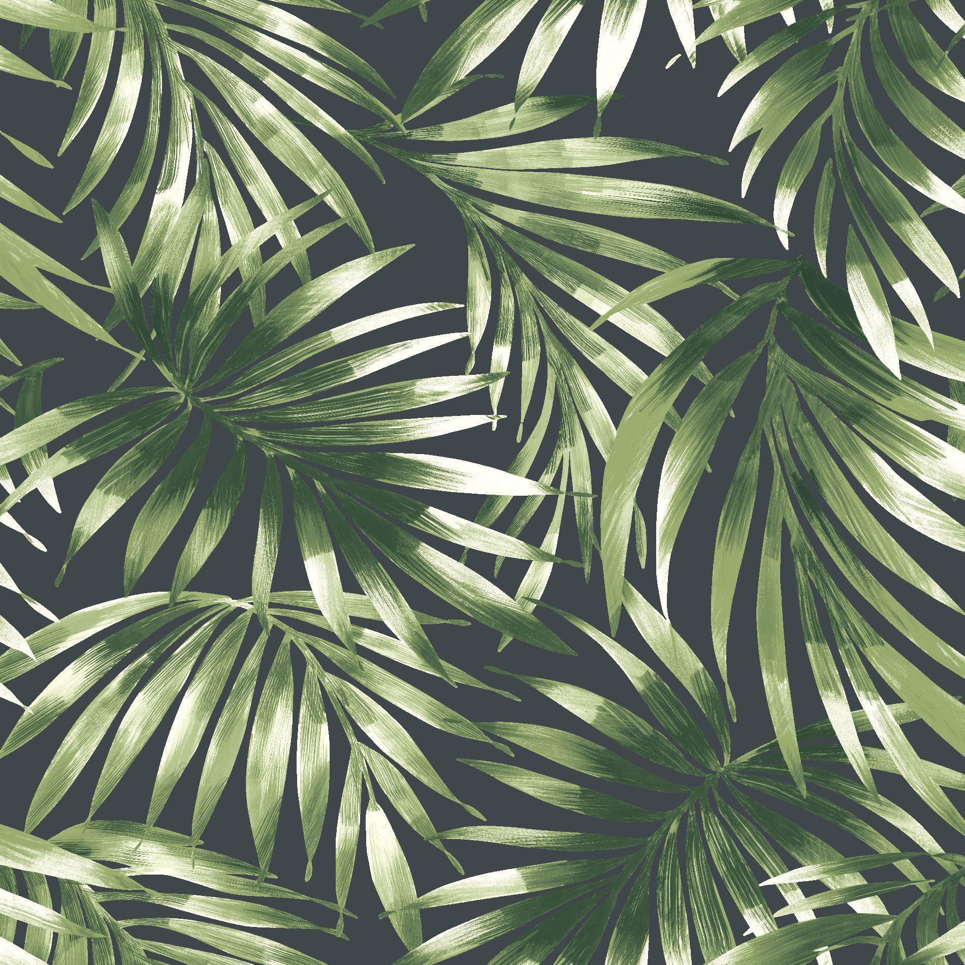 52cm x 10.5m East Urban Home Nocturnum Leaf 10m x 52cm Wallpaper Roll