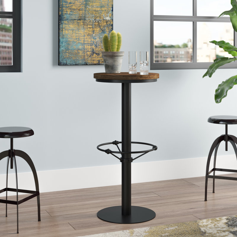 Williston Forge Liesel Bar Height Standing Pub Table With Wood Top Reviews Wayfair