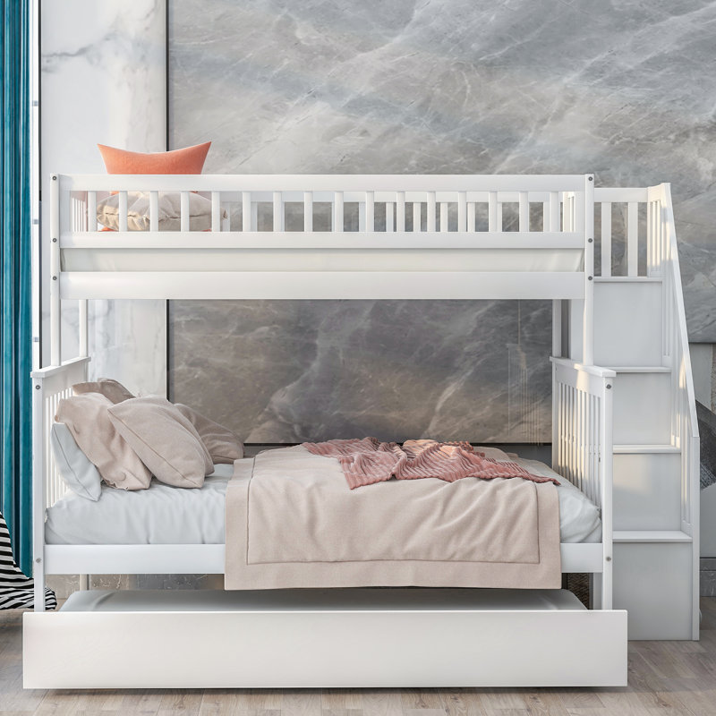 Isabelle Max Newcastleton Twin Over Full Bunk Bed With Trundle And Shelves Wayfair