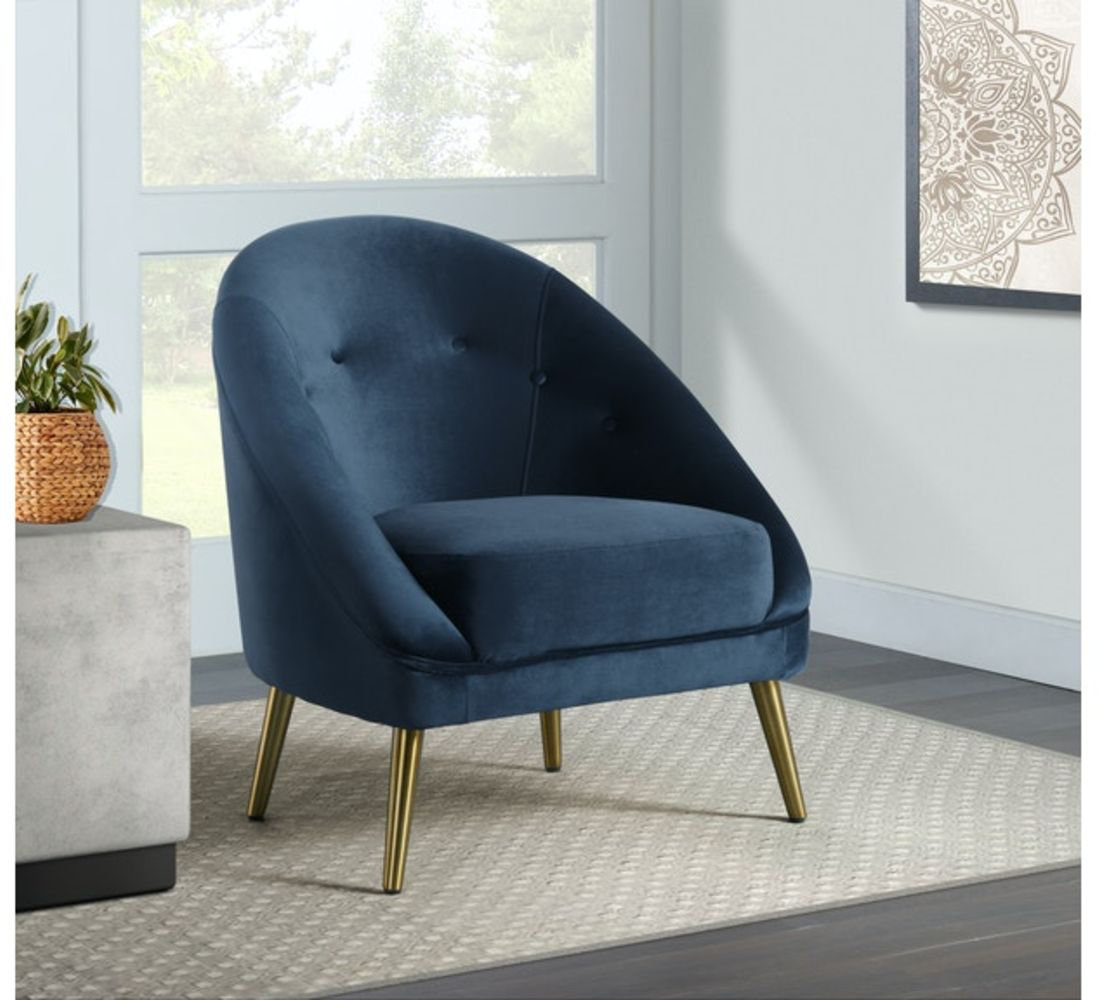 Everly Quinn Dennison 33 Wide Tufted Velvet Barrel Chair Wayfair