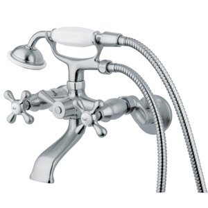 Victorian Double Handle Wall Mount Tub Mount Clawfoot Tub Faucet