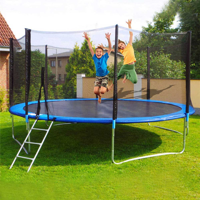 BKB365 6 3 #39 Hexagon Backyard Trampoline with Safety Enclosure Wayfair