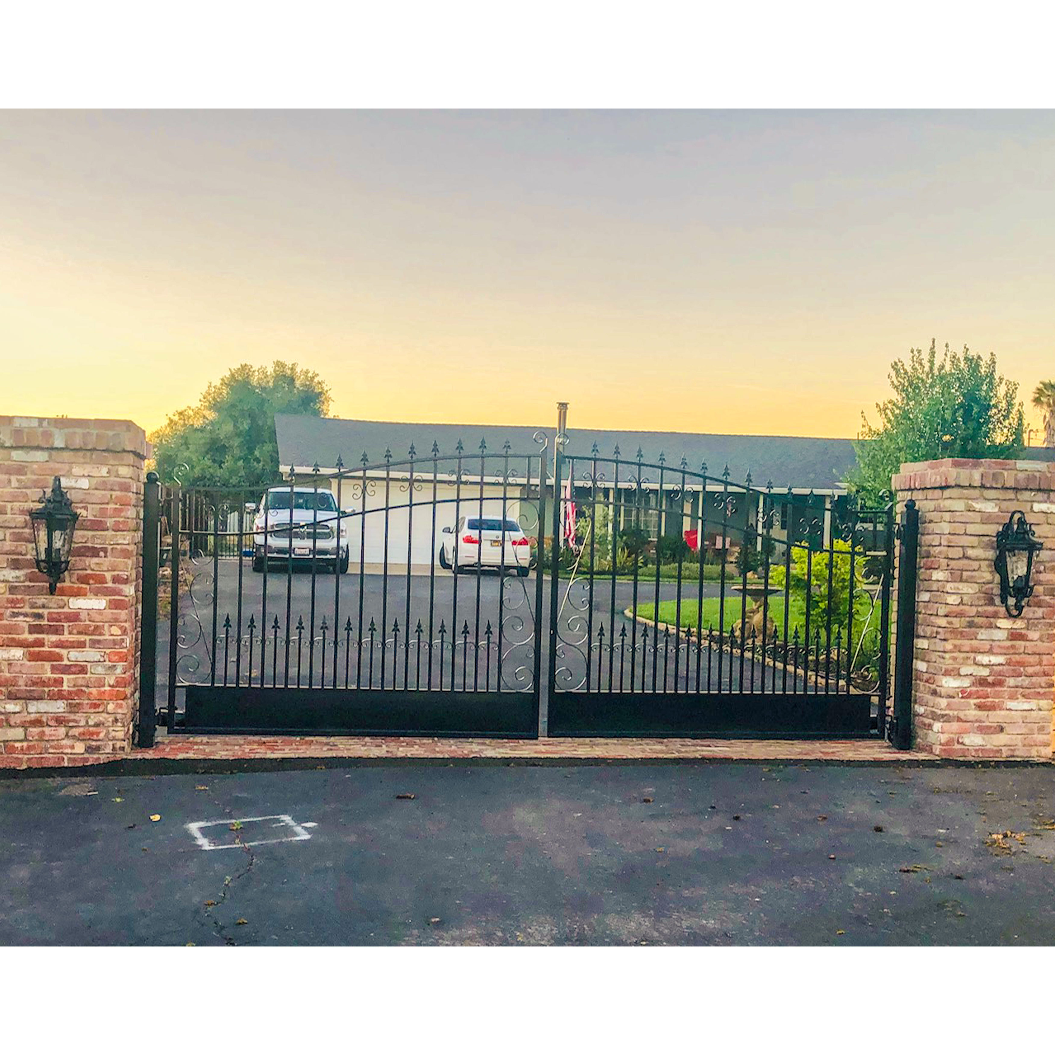 6 Ft H Venice Steel Dual Swing Driveway Gate