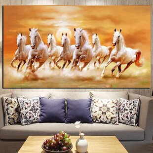Animals Wild Horses SINGLE CANVAS WALL ART Picture Print VA 
