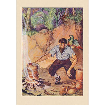 Buyenlarge Robinson Crusoe The Most Hideous Roar By Milo Winter Framed Painting Print Wayfair