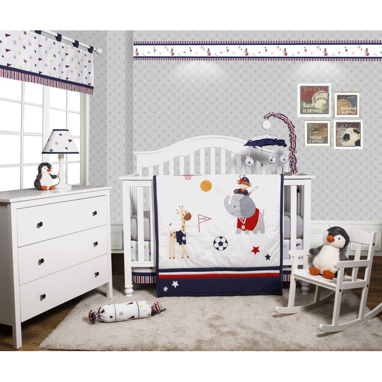 Harriet Bee Salley Animal Sports Festival 5 Piece Crib Bedding Set Reviews Wayfair